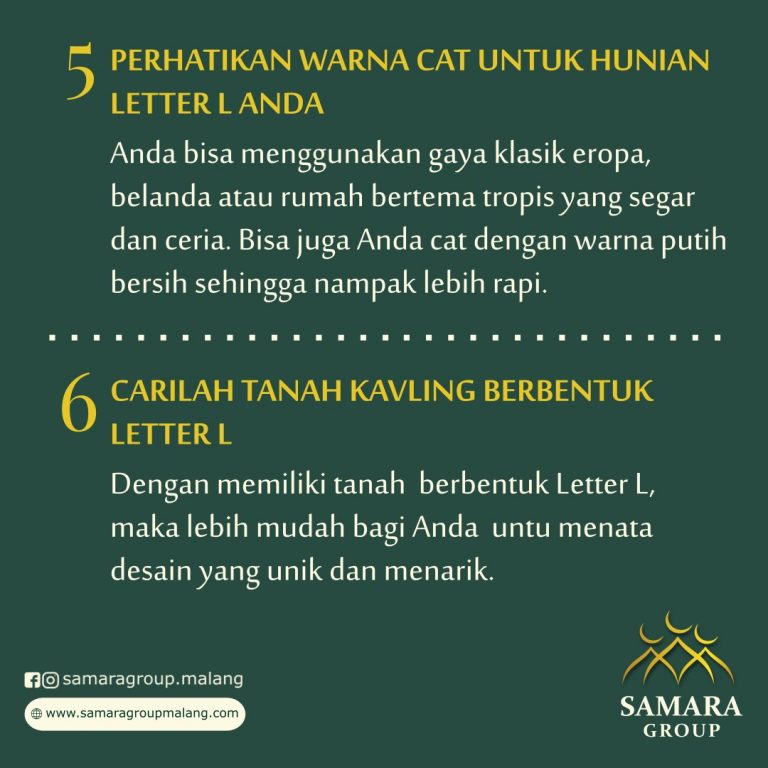 6 Tips Samara Membangun Hunian Letter L