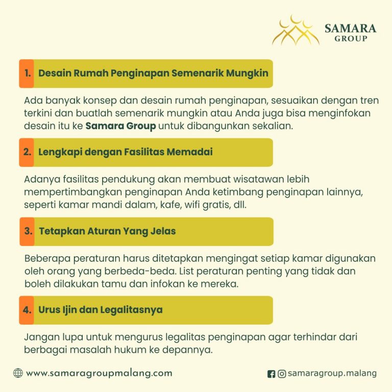 7 Tips Menyiapkan Rumah Penginapan Ala Samara
